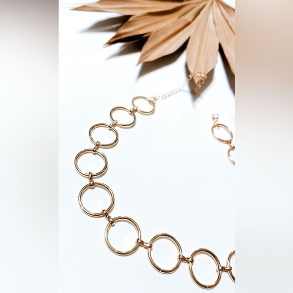 Gold link chain necklace S348 - Picture 3 of 4